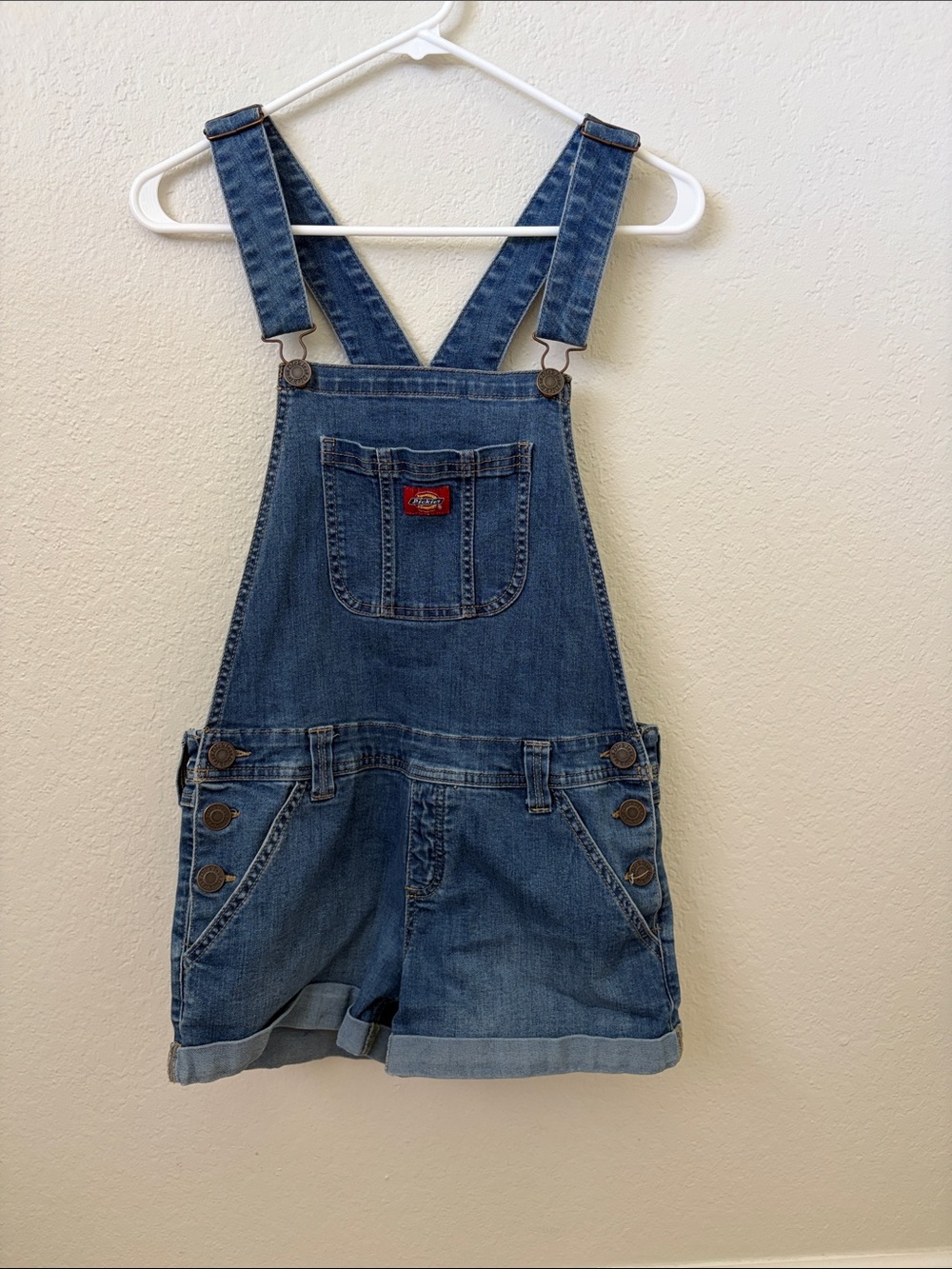 Dickies Blue Denim Short Overalls Romper